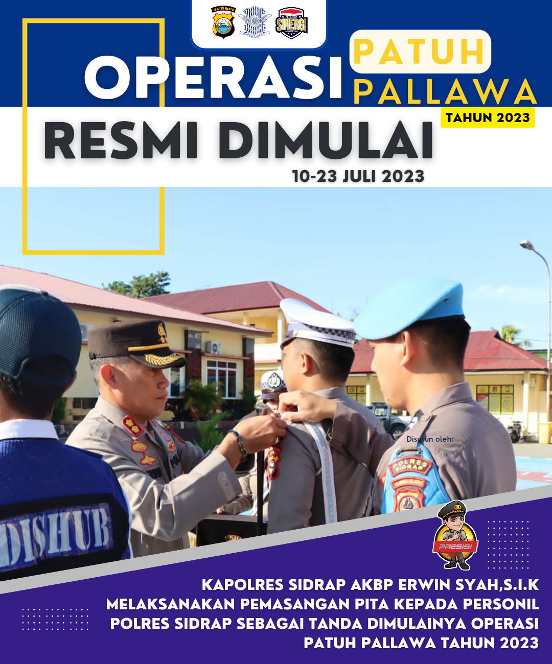 Saat Pimpin Apel Gelar Pasukan Operasi Patuh Pallawa 2023, Ini Penyampaian Kapolres Sidrap kepada Personel