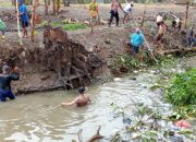 Kapolsek Belawa Pimpin Pelaksanaan Pembersihan Sampah di Sungai Siduntung Ongkoe