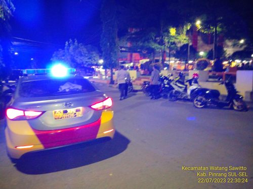 Polsek Watang Sawitto Polres Pinrang Gencarkan Patroli Blue Ligt