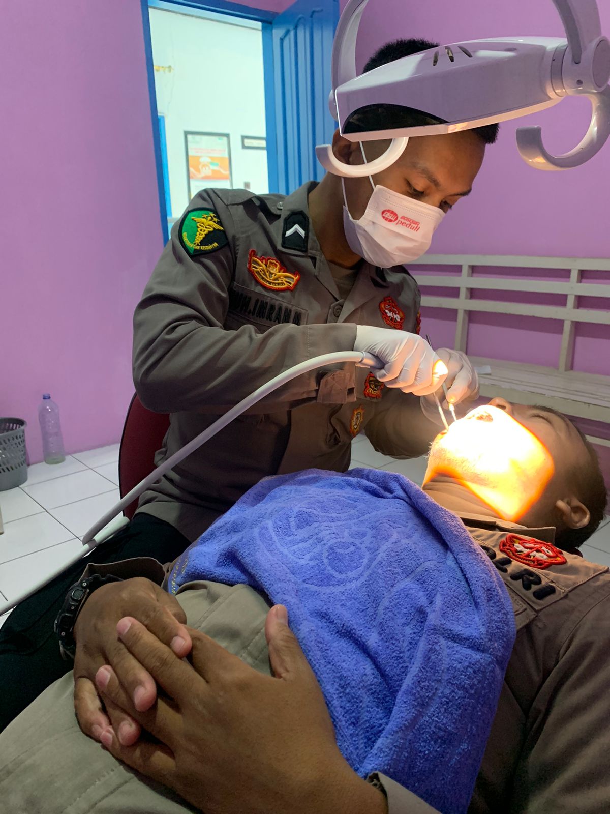 Personil Polres Pinrang melakukan Pemeriksaan Kesehatan Gigi dan Mulut