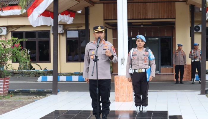 Jam Pimpinan,Kapolres Pinrang Pimpin Apel Pagi