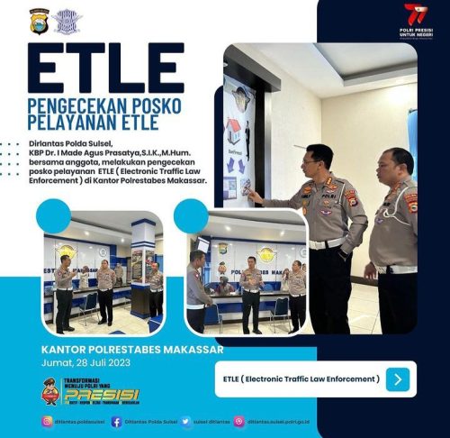Dirlantas Polda Sulsel Cek Posko Pelayanan ETLE di Kantor Polrestabes Makassar