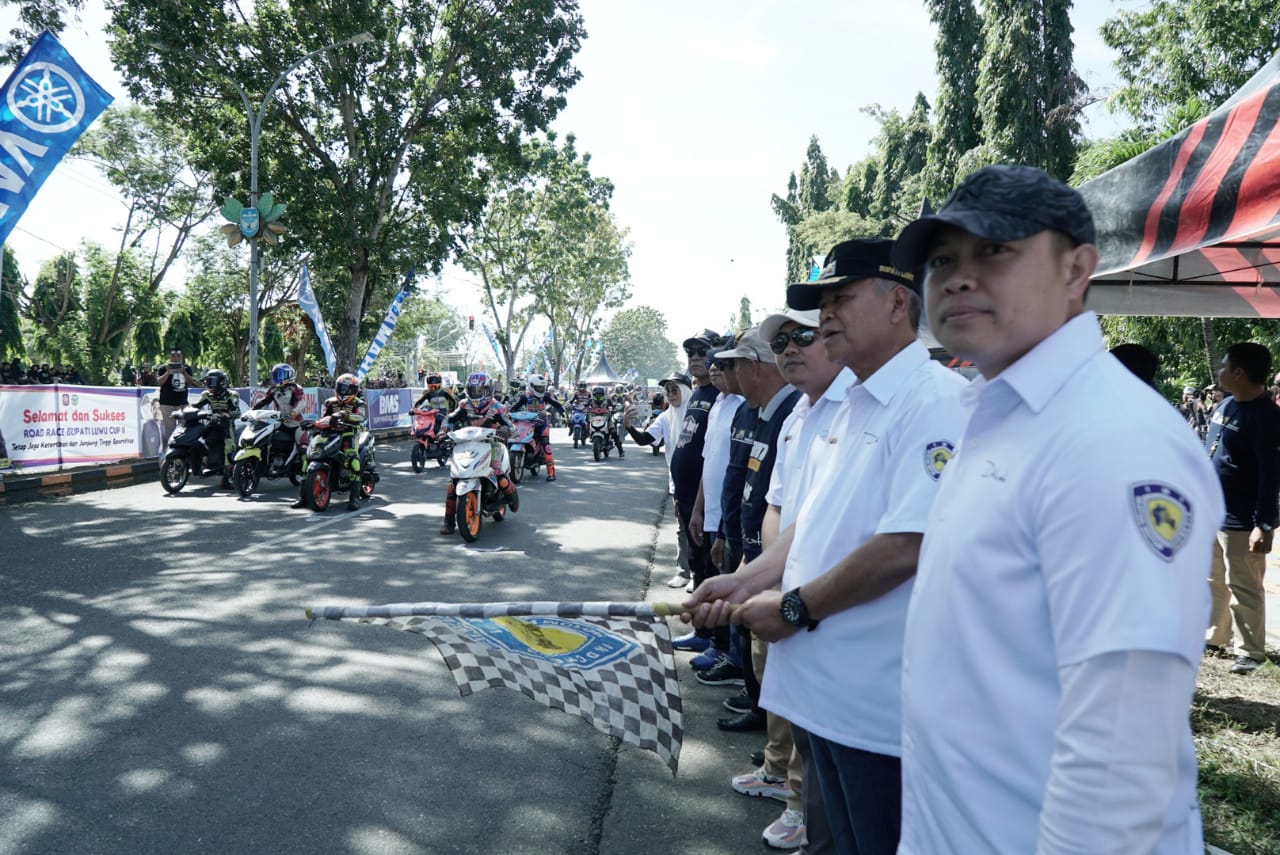 Road Race Bupati Luwu Cup II, Kapolres Luwu :Selamat Berlomba Kepada Racer Junjung Tinggi Sportivitas.