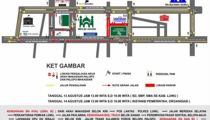 Polres Luwu Akan Mengalihkan Arus Lalu Lintas Demi Kenyamanan Pengendara Dalam Rangka Lomba Gerak Jalan Dan Karnaval Di Kota Belopa