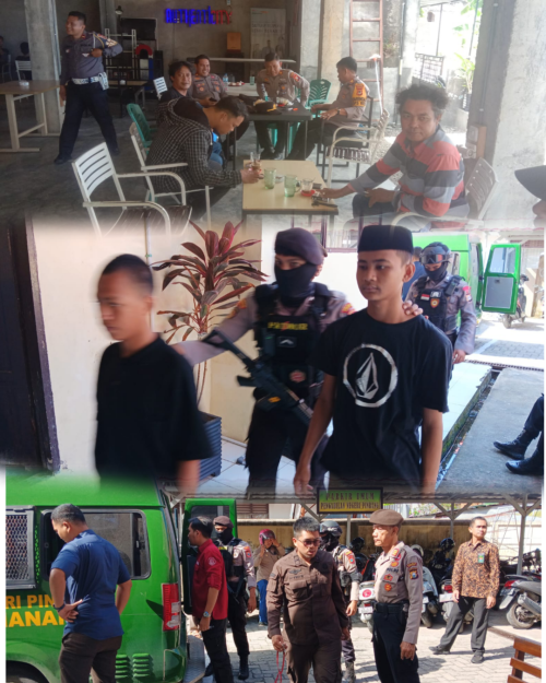 Kapolsek Watang Sawitto Dampingi Kabag Ops Polres Pinrang Pimpin Pengamanan Sidang Terdakwa Kasus Pembunuhan