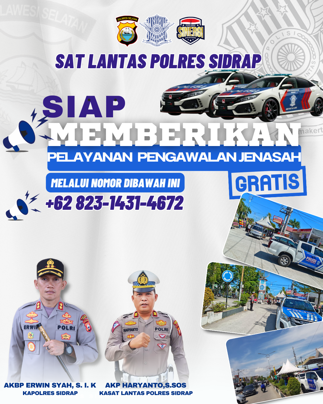 Maksimalkan Pelayanan, Polres Sidrap Buka Layanan Pelayanan Pengawalan Jenazah