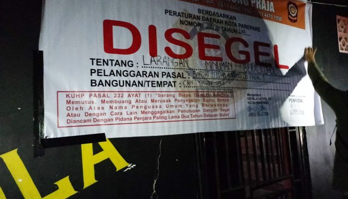 Aparat Gabungan Lakukan Penertiban, 1 Cafe Fungsi Ganda Disegel