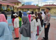 Sat Lantas Polres Sidrap Melatih Sejumlah Anak SD Bakal Ikut Lomba Polisi Cilik