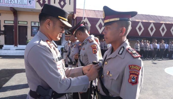 Kapolres Soppeng Pimpin Ucapara Sertijab Kabag Ren, Kasat Binmas, Kasiwas dan Kapolsek Lalabata
