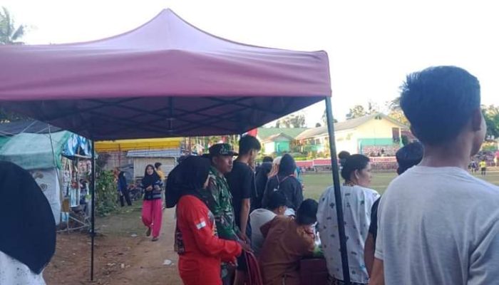 Pertandingan Bola Meriah di Desa Compong Dijaga Ketat Babinsa Ramil Dua Pitue Kodim Sidrap