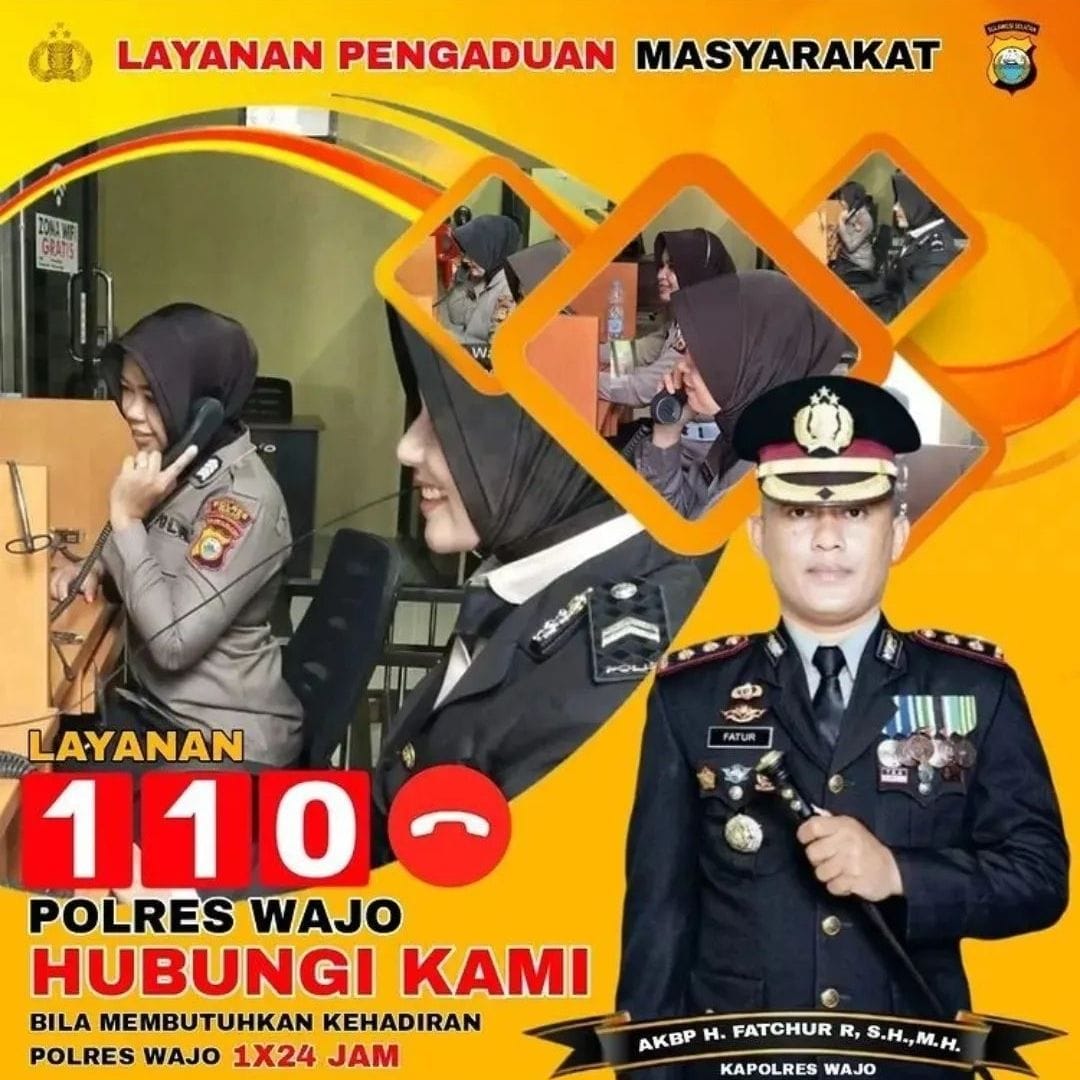 Kapolres Wajo Ajak Masyarakat Gunakan Layanan Darurat 110, AKBP Fatur : Tekhnologi Terkini Dalam Pelayanan Darurat