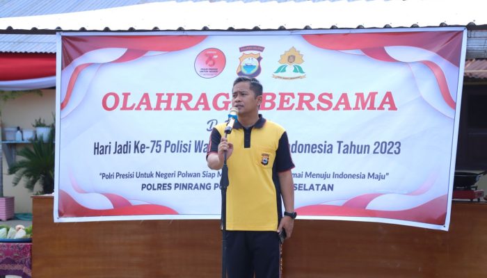 Polres Pinrang Gelar Olah Raga Bersama Dalam Rangka HUT Polwan ke-75