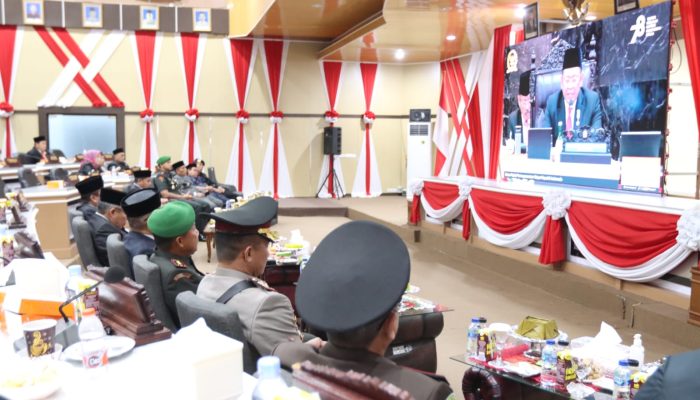 Kapolres Parepare Bersama Forkopimda Ikuti Pidato Kenegaraan Presiden RI Secara Virtual