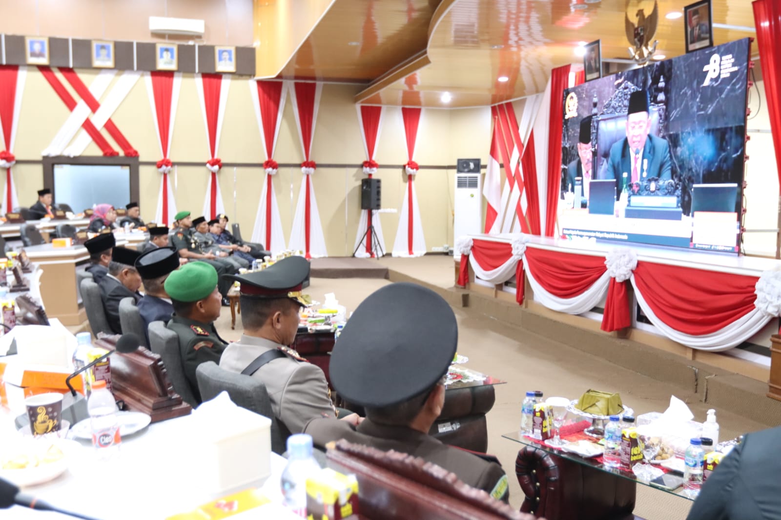 Kapolres Parepare Bersama Forkopimda Ikuti Pidato Kenegaraan Presiden RI Secara Virtual