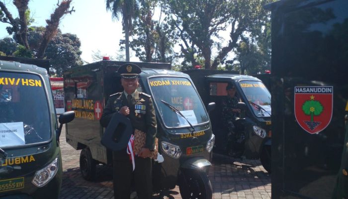 Kodim 1420/Sidrap Menerima Motor Ambulance dari Pangdam XIV/Hasanuddin