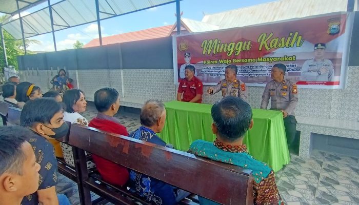 Minggu Kasih, Kasat Samapta Polres Wajo Ajak Masyarakat Jaga Sitkamtibmas Jelang Pemilu 2024
