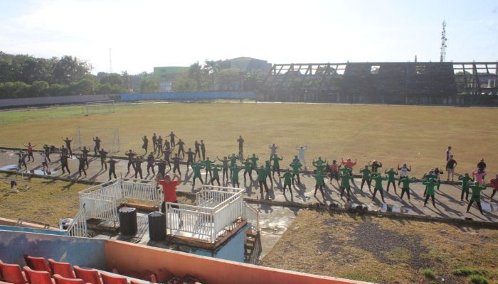 Kodim 1420/Sidrap Gelar Olahraga Bersama (Senam SKJ 88) di Stadion Ganggawa Sidrap