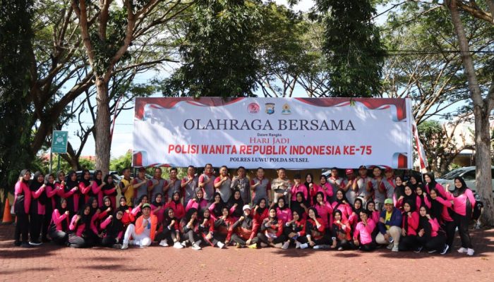 Bhayangkara Putri Polres Luwu Gelar Olah Raga Bersama Jelang HUT Polwan Ke-75