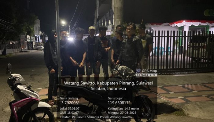 Cegah Aksi Balap Liar, Polsek Watang Sawitto Polres Pinrang Lakukan Patroli Di beberapa Titik