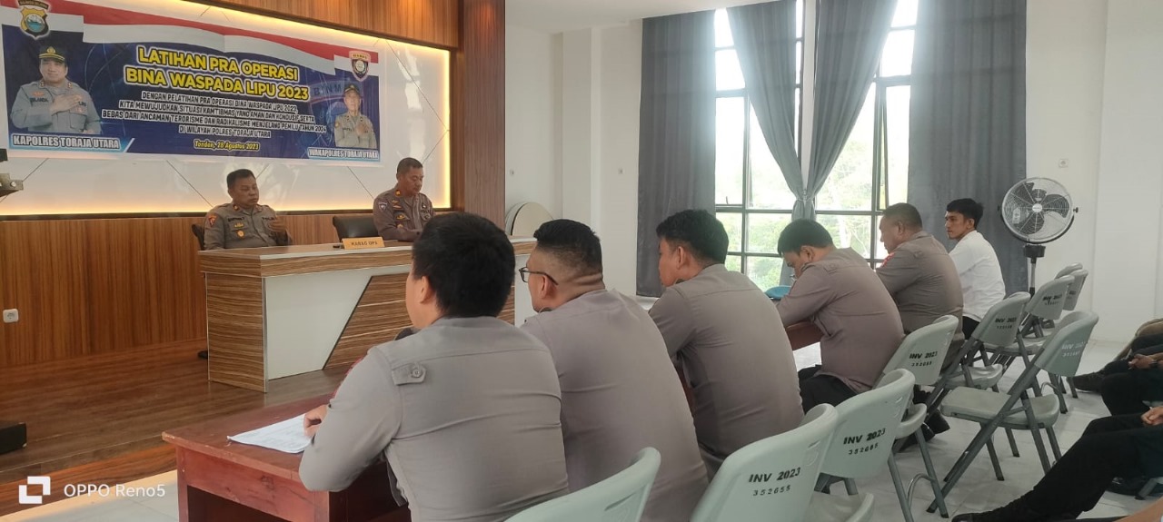 Polres Toraja Utara Gelar Lat Pra Ops Bina Waspada Lipu 2023
