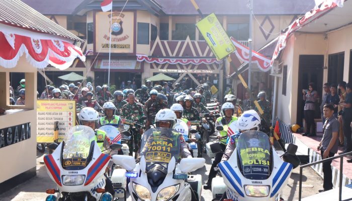 Jelang Pemilu 2024, TNI – Polri dan Pemkab Soppeng Gelar Patroli Skala Besar