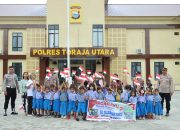 Polres Toraja Utara Terima Kunjungan Murid TK Marannu Panga’ Wujudkan Polisi Sahabat Anak