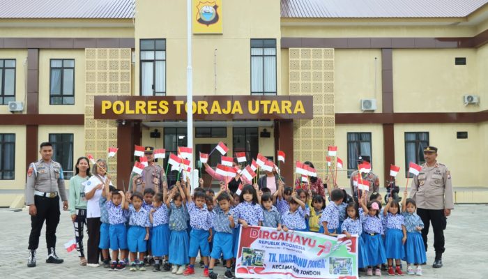 Polres Toraja Utara Terima Kunjungan Murid TK Marannu Panga’ Wujudkan Polisi Sahabat Anak