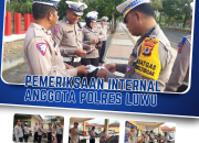 Bersama Kasi Propam, Kasat Lantas Polres Luwu Cek Kelengkapan Berlalulintas Anggota