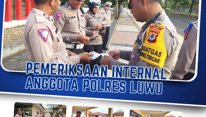 Bersama Kasi Propam, Kasat Lantas Polres Luwu Cek Kelengkapan Berlalulintas Anggota