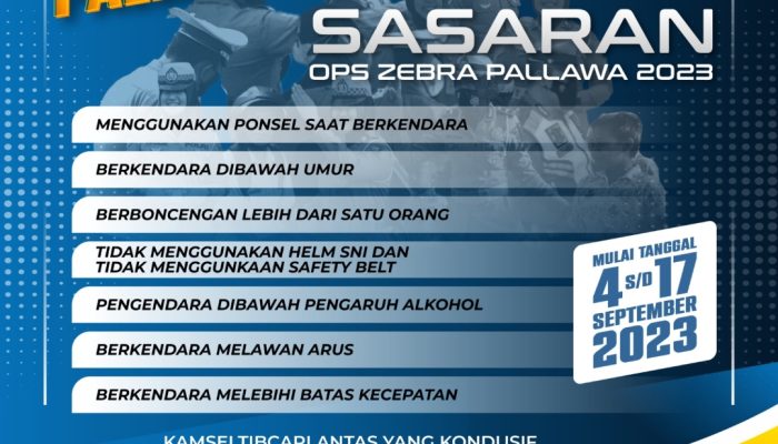 Satlantas Polres Bone Gelar Ops Zebra Mulai Senin 4 September 2023, Ini Sasarannya