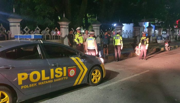 Akhir Pekan, Personil Polsek Watang Sawitto Lakukan Patroli di Beberapa Titik Rawan Gangguan Kamtibmas
