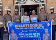 Dalam Rangka Hari Lalin Bhayangkara ke-68, Kasat Lantas Polres Parepare Beri Bantuan ke Pengurus Tempat Ibadah