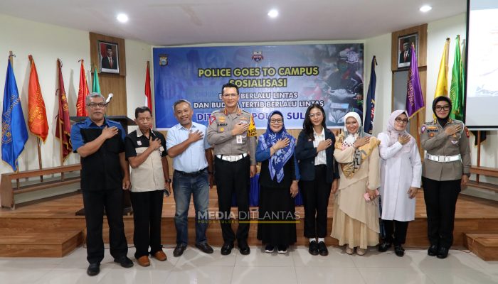 Dirlantas Polda Sulsel Ajak Mahasiswa Unibos Peduli Keselamatan