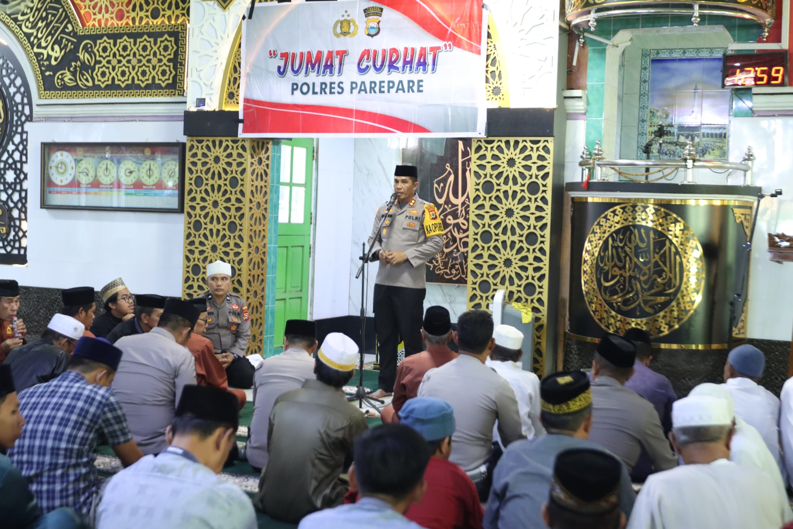 Ini Penyampaian Kapolres Pare Pare Saat Laksanakan Jum'at Curhat di Masjid Ar-Rafiq