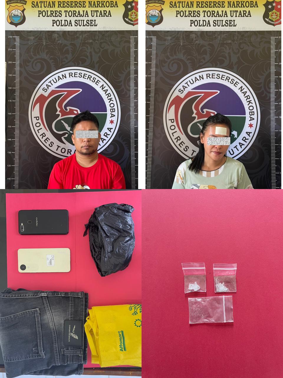 2 Pelaku Penyalahgunaan Narkotika diamankan Satresnarkoba Polres Toraja Utara Usai Memesan dan Menjemput Paket