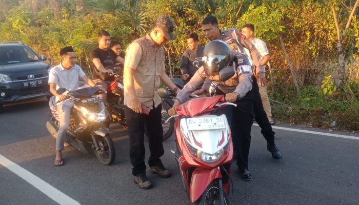 Polres Sinjai Bubarkan Aksi Balap Liar di Tanassang, Amankan 14 Unit Motor