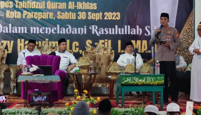 Ciptakan Pemilu Tahun 2024 Aman Dan Damai Polres Parepare Gelar Tabligh Akbar
