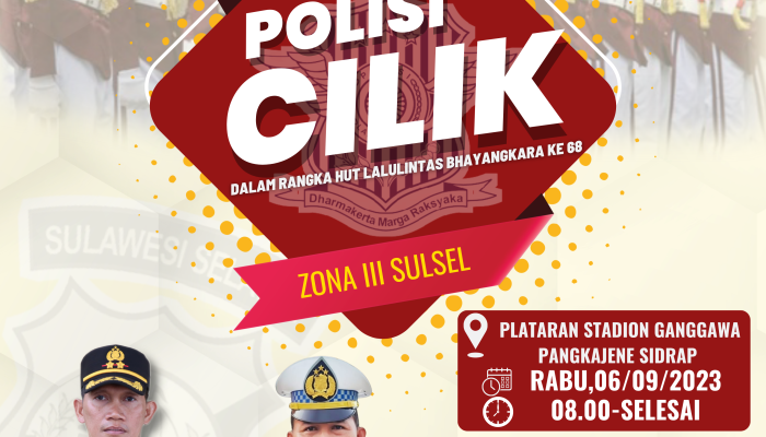 Polres Sidrap Jadi Tuan Rumah Zona III, AKBP Erwin Syah Ajak Masyarakat Saksikan Lomba Polisi Cilik di Stadion Ganggawa