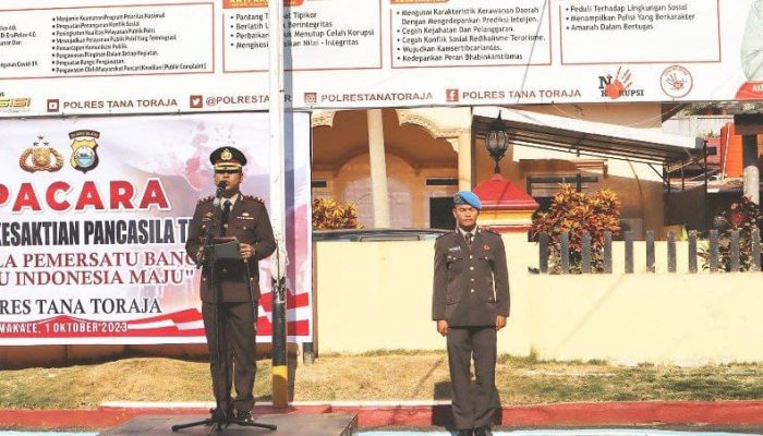 Pimpin Upacara Hari Kesaktian Pancasila, Kapolres Tator : Jadikan Ideologi Pancasila Untuk Memperkokoh NKRI