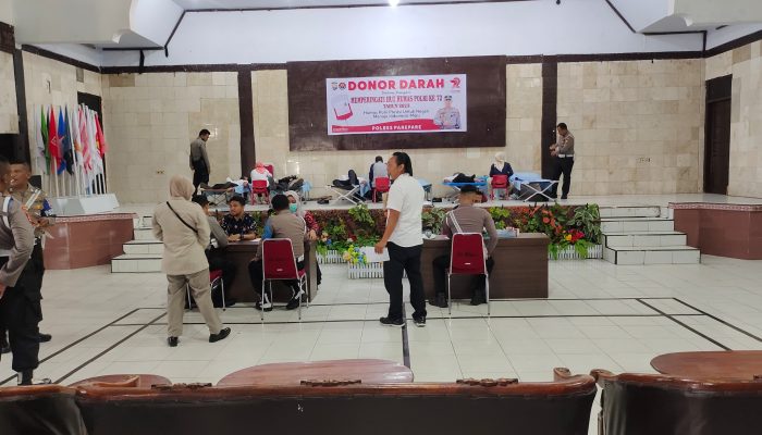 Peringati Hari Jadi Humas Polri Ke-72, Polres Parepare Gelar Aksi Donor Darah