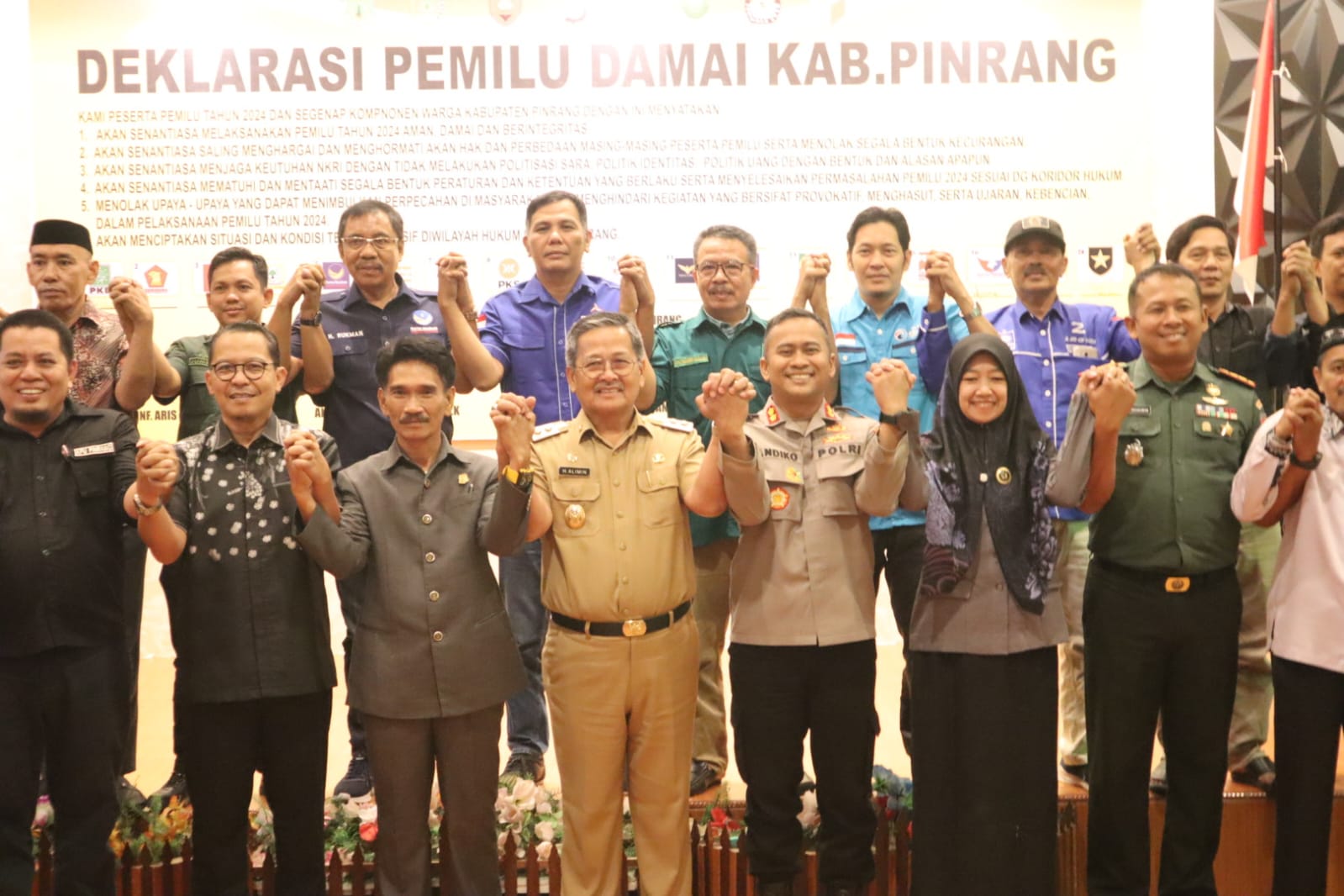 Kapolres Pinrang Pimpin Deklarasi Pemilu Damai Tahun 2024