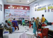 Polres Pinrang Gelar Donor Darah dalam Rangka HUT Humas Polri ke-72