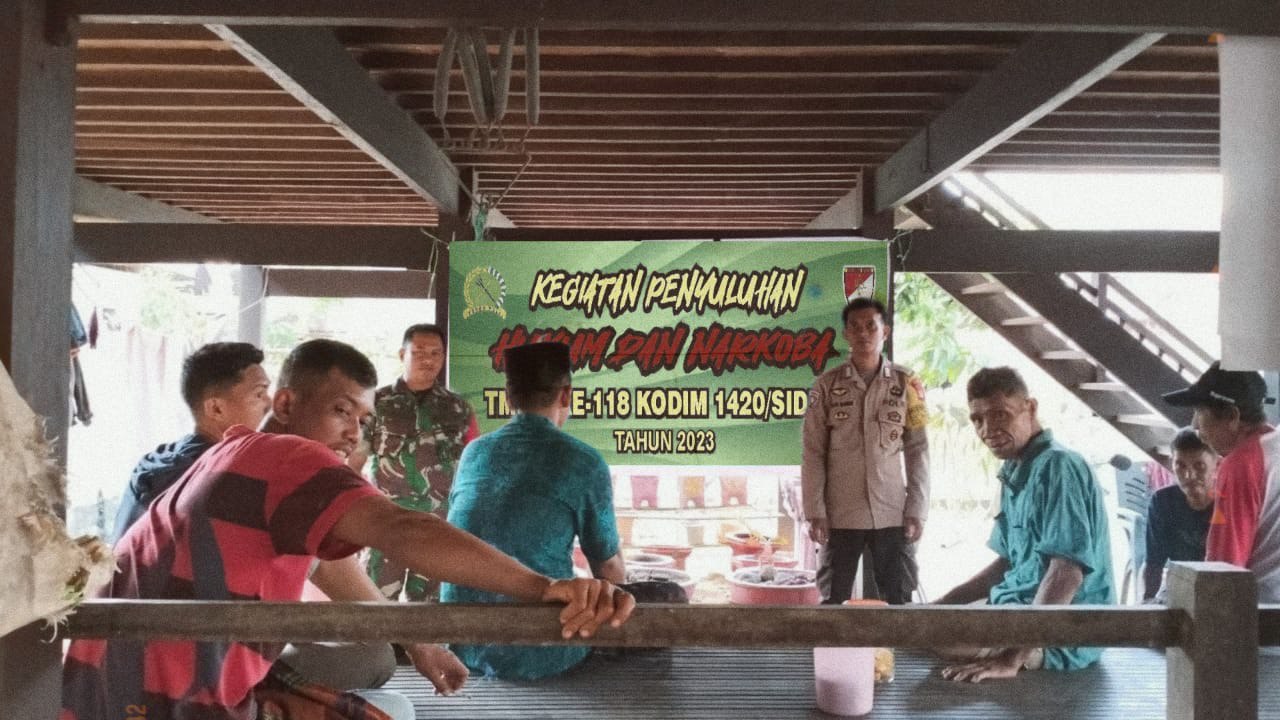 Serda Sahabuddin dan Bripka Ilyas Berikan Penyuluhan Hukum dan Narkoba di TMMD Ke 118