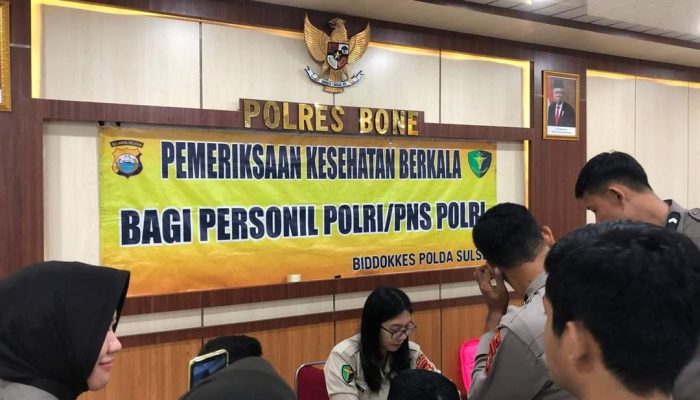 Polres Bone Gelar Pemeriksaan Kesehatan Berkala Bagi Personel dan ASN Polri