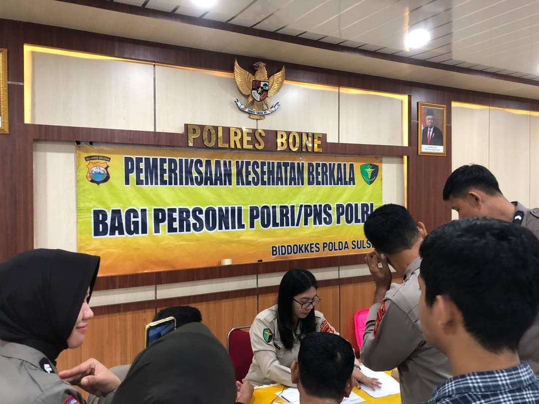 Polres Bone Gelar Pemeriksaan Kesehatan Berkala Bagi Personel dan ASN Polri