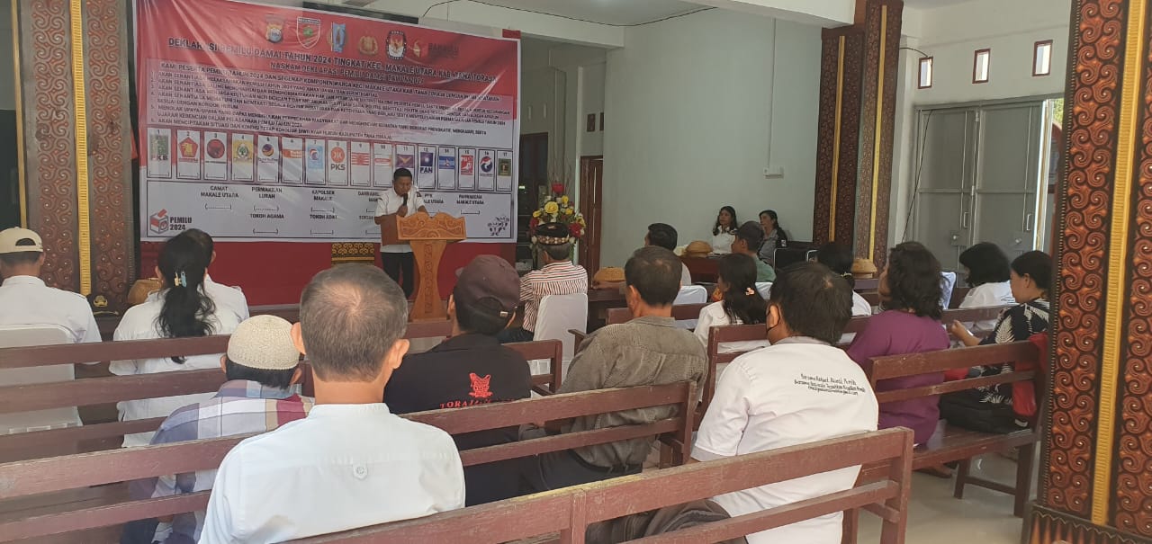 Polsek Makale Polres Tana Toraja Menggelar Deklarasi Pemilu Damai Tahun 2024