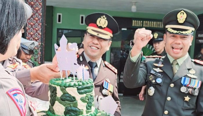 Meriahkan Dirgahayu TNI Ke – 78 Polres Tana Toraja Kunjungi Makodim 1414/Tator