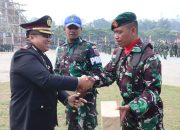 Kapolres Toraja Utara Hadiri Upacara HUT TNI Ke 78 di Lapangan Makodim 1414/Tator