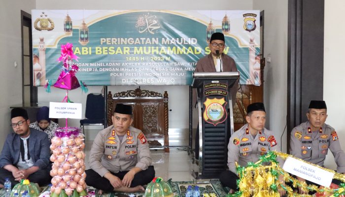 Kapolres Wajo: Melalui Maulid Nabi Muhammad Ini, Mari Kita Jadikan Sebagai Pedoman Dalam Hidup