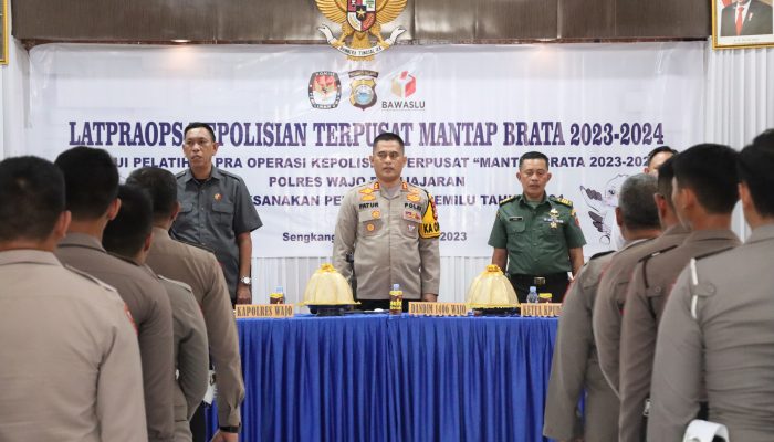 Kapolres Wajo Pimpin Pelaksanaan Lat-pra Ops Mantap Brata 2023-2024